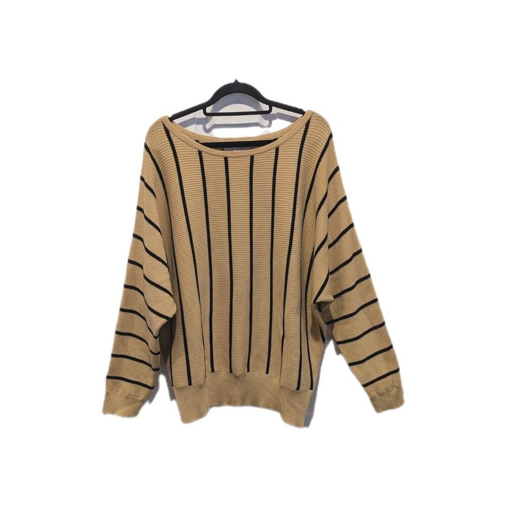Philosophy Republic Mustard & Black Striped Oversized Sweater Casual Knit XL